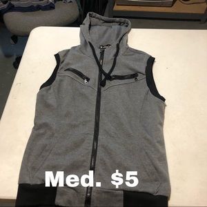 Black and gray vest